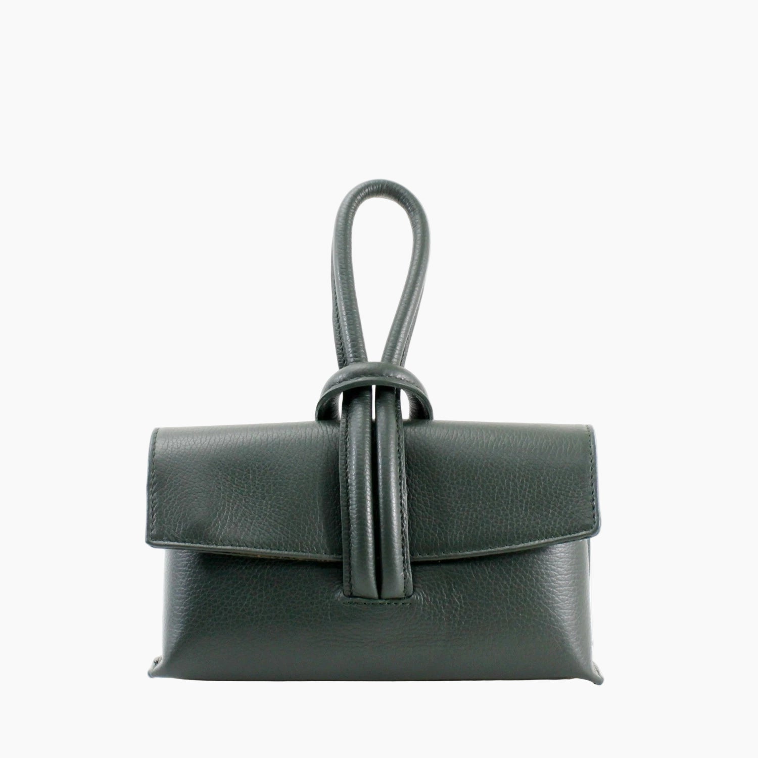 Green handbag with a strap