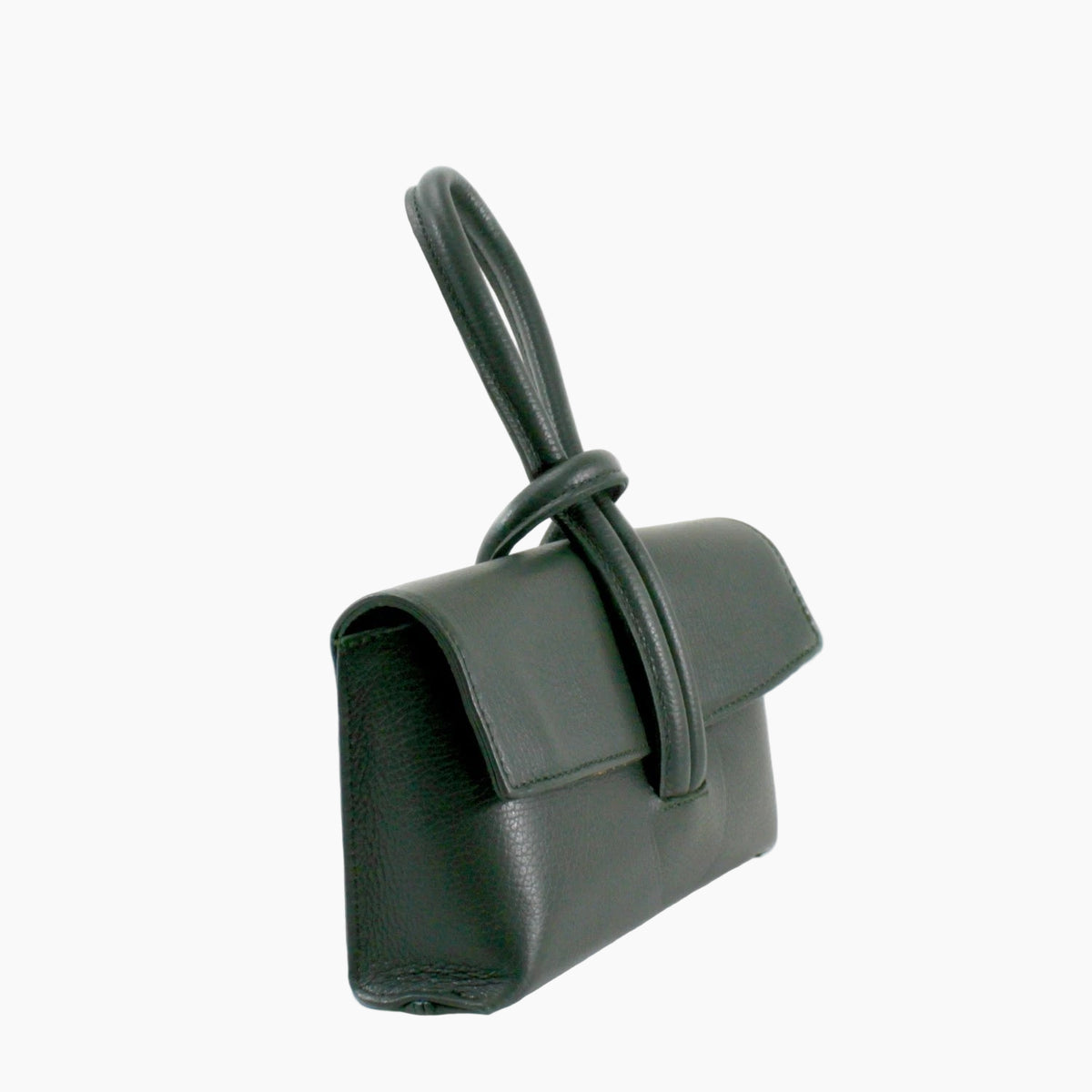 Green handbag with a strap 