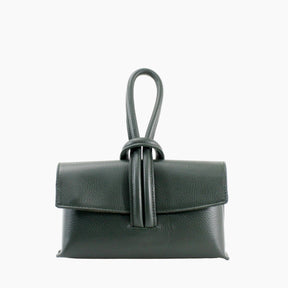 Green handbag with a strap