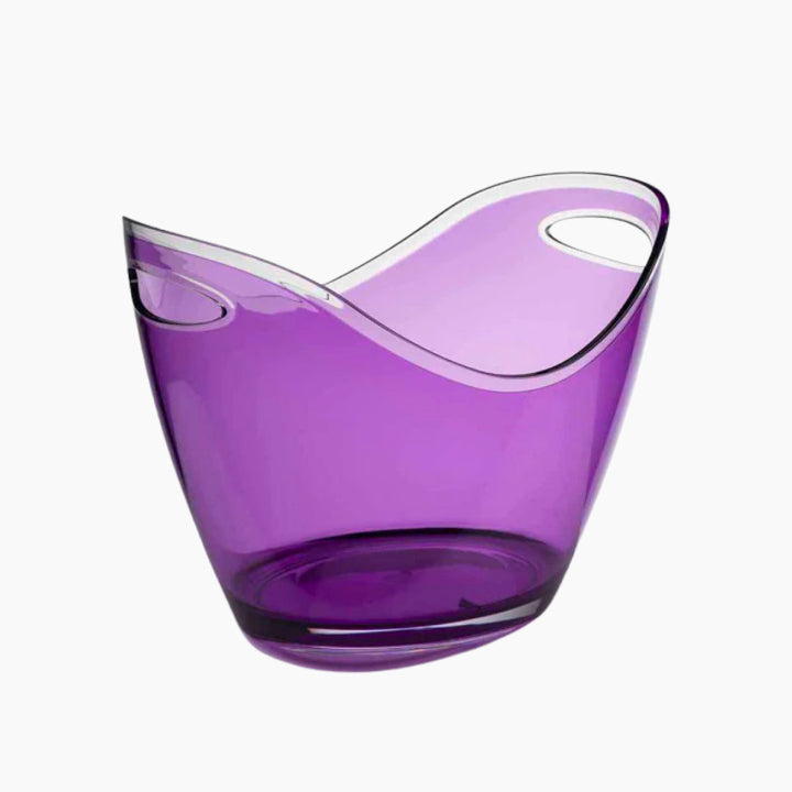 Purple glass bowl on a white background