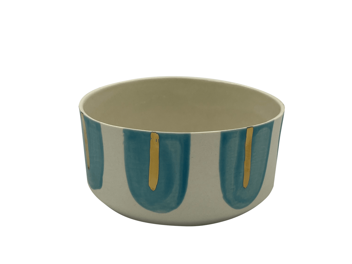 SC CERAMICS - GOLD LEAF BOWL: Medium - FLTRD UAE