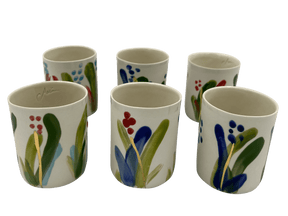 SC CERAMICS - HAND PAINTED EXPRESSO CUP - Set of 6 - FLTRD UAE