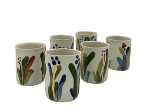 SC CERAMICS - HAND PAINTED EXPRESSO CUP - Set of 6 - FLTRD UAE