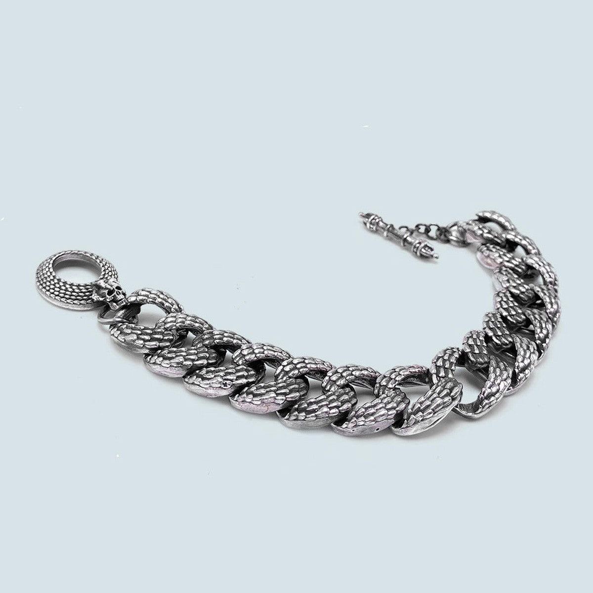 Silver Chain Bracelet Engraved - FLTRD UAE