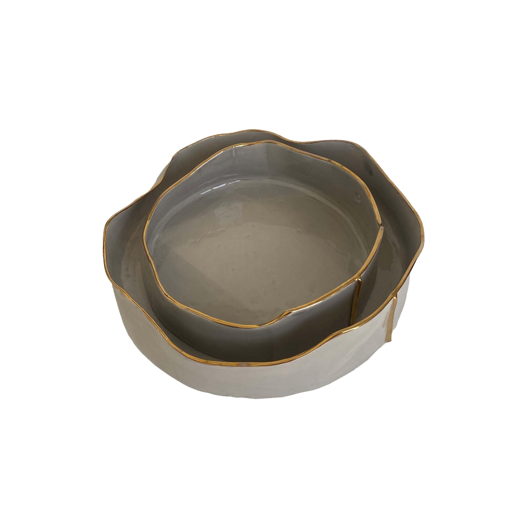The Modern Stripes - Round Ceramic Bowl: Large - FLTRD UAE