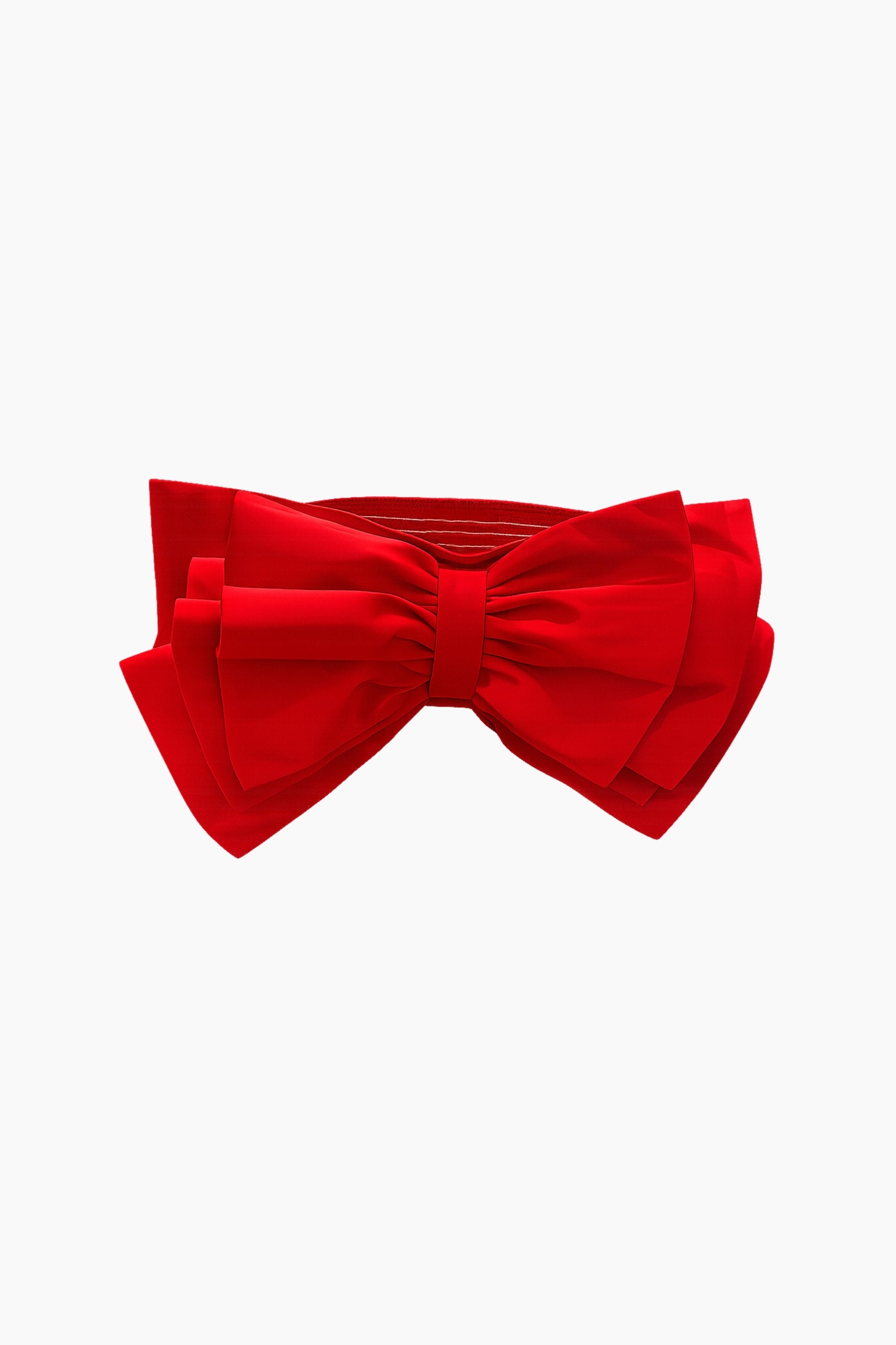 Red bow tie on a white background