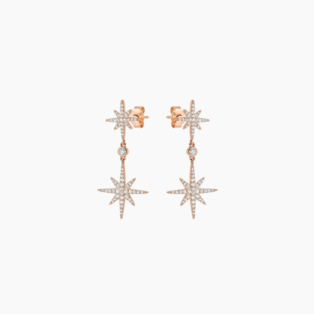 Rose gold star-shaped earrings 