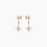 Rose gold star-shaped earrings 