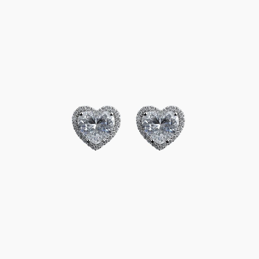 Heart-shaped diamond earrings 