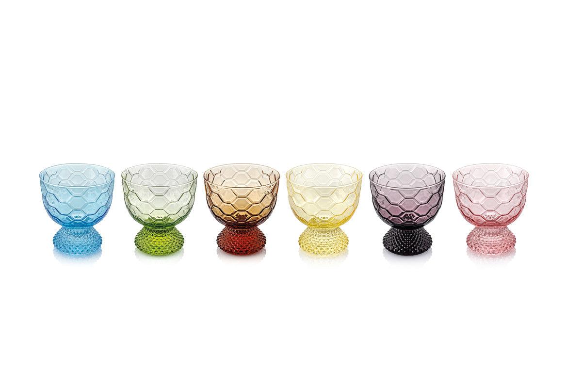 VINTAGE S/6 ASSORTED GLASS CUPS - FLTRD UAE