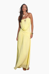 Lemon Drape Goddess Gown